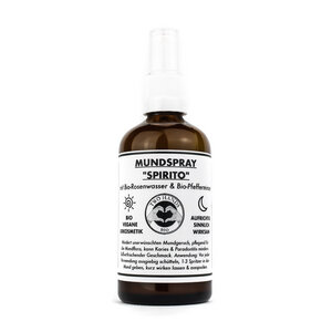 Mundspray „Spirito“ - Bio-Rosenwasser & Bio-Pfefferminze - Alkoholfrei - Bio Vegan - Two Hands BIO