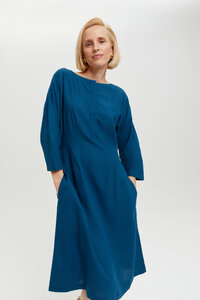 Lusin | Midi Kleid mit Knopfleiste aus Leinen-ECOVERO - AYANI