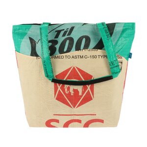 Reißverschluss Shopper-Tasche aus recyceltem Zementsack - Alley - Elefant - MoreThanHip