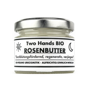 Rosenbutter aus echter Bio-Rose & Bio-Sheabutter - Bio Vegan - Two Hands BIO