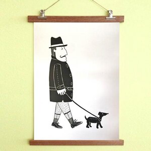 Poster Herr mit Hund mit Aufhängung - all the things we like