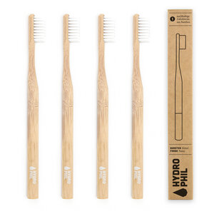 Zahnbürste aus Bambus | 4erPack | mittelweich | natur - HYDROPHIL