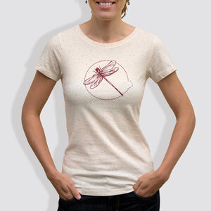 Damen T-Shirt, "Libelle", Mandarine - little kiwi