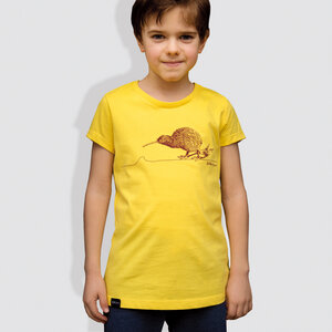 Kinder T-Shirt, "Kiwi", Maiz Yellow - little kiwi