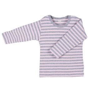 Baby u. Kinder LA Shirt rosa grau geringelt Bio Baumwolle iobio - iobio