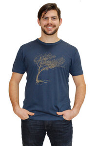Bio-Herren-Bambus-Viskose-T-Shirt "Windy Tree" - Peaces.bio - handbedruckte Biomode