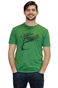 Bio-Herren-Bambus-Viskose-T-Shirt "Windy Tree" - Peaces.bio - handbedruckte Biomode
