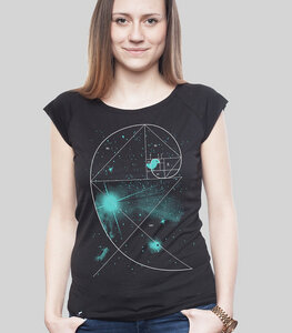Bambus Shirt Women Black "Birdy of the Universe" - SILBERFISCHER