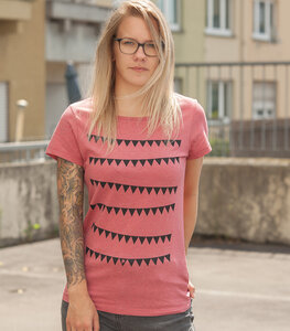 Wimpel - Fair Wear Frauen T-Shirt - Heather Cranberry - päfjes