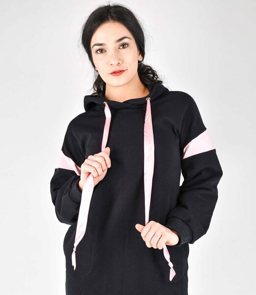 Fräulein Stachelbeere Langes Sweatshirt Kleid mit Kapuze Fräulein Stachelbeere Langes Sweatshirt Kleid mit Kapuze