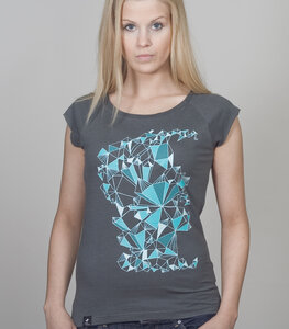 Bamboo Raglan Shirt Women Charcoal "Crystal" - SILBERFISCHER