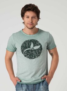 Raw-edge T-Shirt aus Bio Baumwolle mit Logo Print - ORGANICATION
