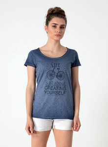 T-Shirt aus Bio Baumwolle mit Fahrrad Motive und Textaufdruck - ORGANICATION