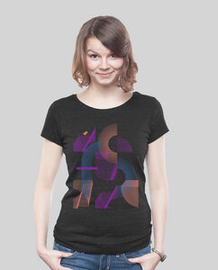 Lowcut Shirt Women Dark Heather Black "Abstrakt" - SILBERFISCHER