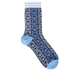 Katzen Socken hellblau Biobaumwolle - VNS Organic