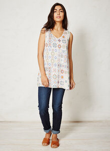 Kenza Bamboo Top Majolica - Thought