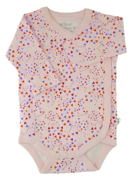 Baby Langarm Wickelbody Rosa Gemustert Bio Ebi & Ebi