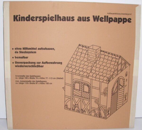 Kinderspielhaus mit 12 Malstiften 1 x Papp-Burg 