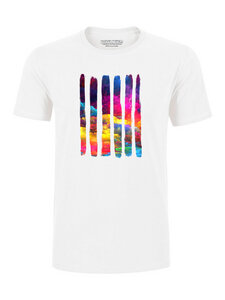 Herren Sommer T-Shirt "Colour Splash" in weiß aus 100% Bio-Baumwolle  - Human Family