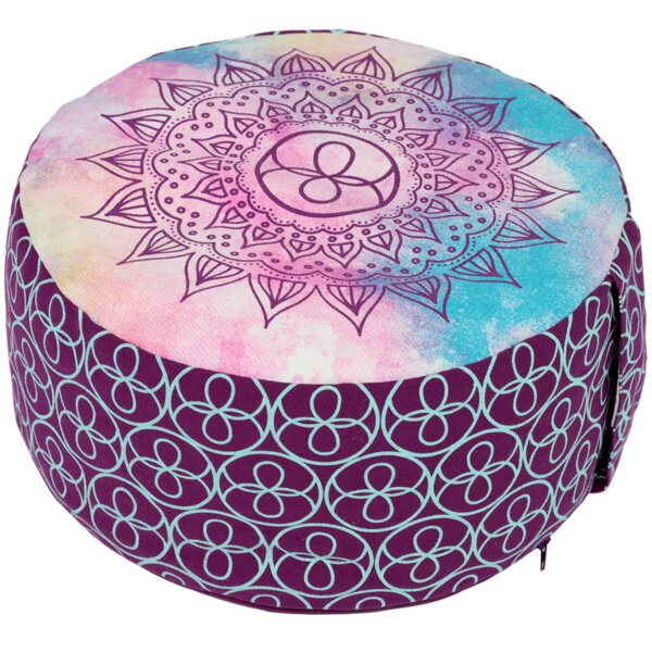 Yoga und Meditationskissen Lotus mit OM violett/schwarz XL 