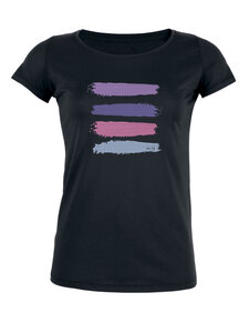 Damen Bio T-Shirt "Desires - Stripes" in weiss und schwarz - Human Family