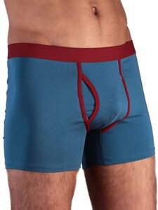 4er Pack Herren Boxershorts Bio-Baumwolle Unterhose schwarz-blau-rot - Albero