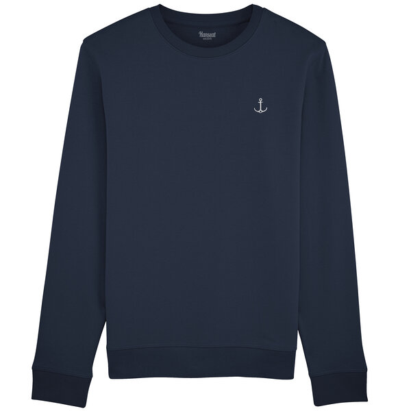 Hanseat Herren Sweatshirt mit Anker Bruststick Bio & Fair Hanseat Herren Sweatshirt mit Anker Bruststick Bio & Fair
