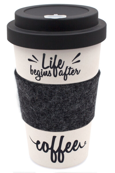 Heyholi Coffee To Go Becher Aus Bambus Schraubdeckel Filz