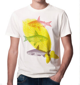 Fliegende Fische T-Shirt für Männer in Weiß - Picopoc