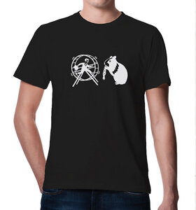 Hamster und Hamsterrad T-Shirt in schwarz  - Picopoc