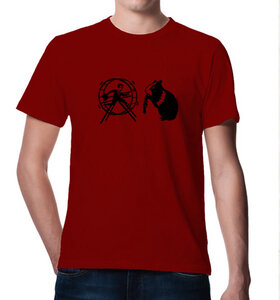 T-Shirt Hamster & der Hamsterrad in rot - Picopoc