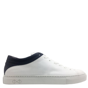 Sneaker aus Leder "nat-2 Sleek Low white navy" in weiß und blau - nat-2