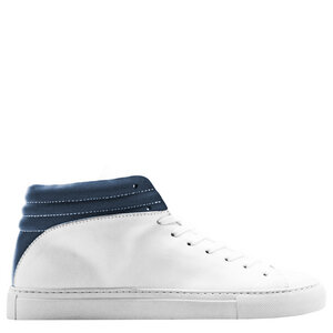 hoher Sneaker aus Leder  "nat-2 Sleek white navy" in weiß und blau - nat-2