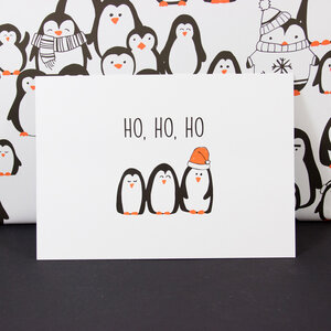 Postkarte "Ho, ho, ho" - Bow & Hummingbird